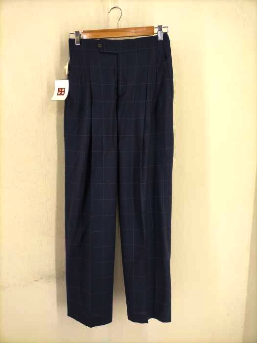 MELINDAGLOSS(メリンダグロス) 16SS PLEATED LARGE PANT チェック柄スラックスパンツ メンズ パンツ