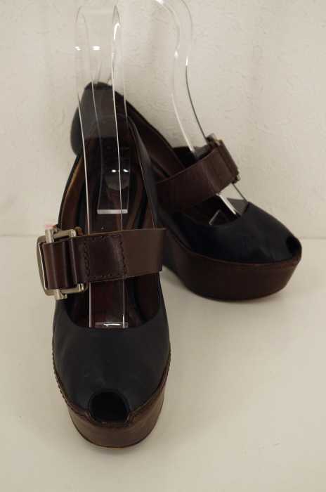 MARNI (マルニ) レザーオープントゥパンプス レディース シューズ