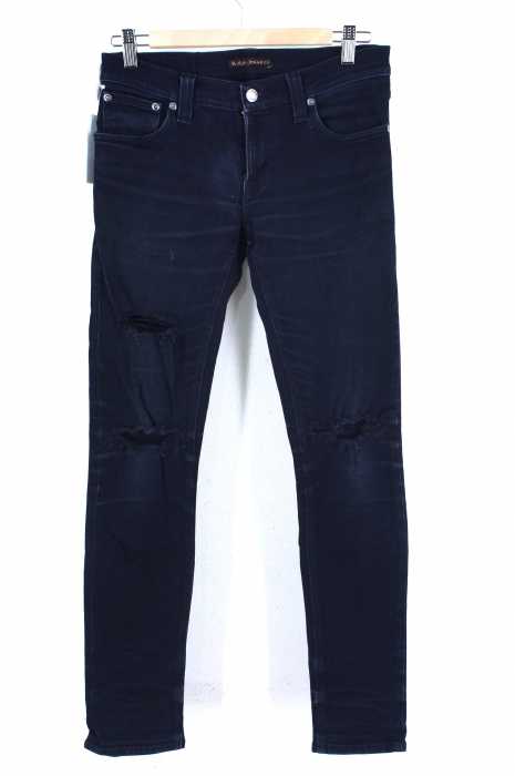 Nudie Jeans(ヌーディージーンズ) TIGHT LONG JOHN ダメージ加工スキニーパンツ メンズ パンツ