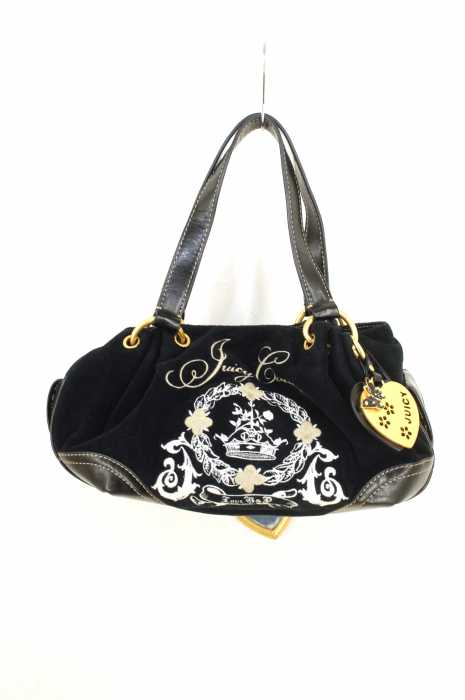 JUICY COUTURE（ジューシークチュール） レザー切替ベロアハンドバッグ ...