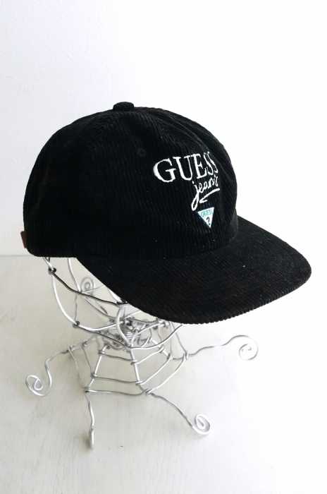 GUESS(ゲス) ロゴ刺繍太畝コーデュロイキャップ メンズ 帽子