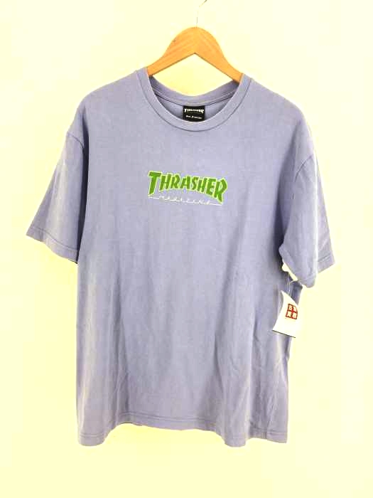 THRASHER MAGAZINE（スラッシャーマガジン） フロッキープリント ロゴTシャツ メンズ トップス