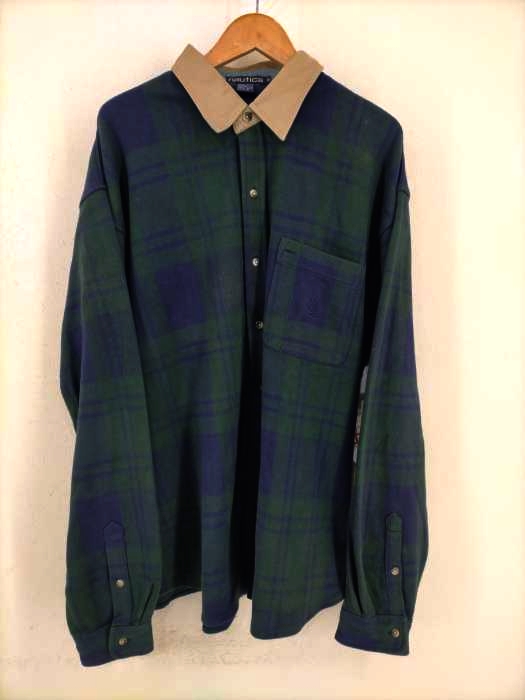 NAUTICA（ノーティカ） ブラックウォッチチェッククレリックネルシャツ メンズ トップス