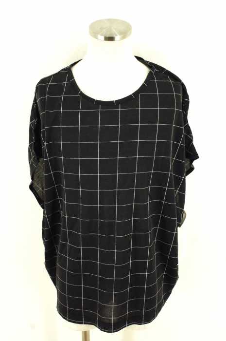 SHAREEF （シャリーフ） 格子柄レーヨン混Tシャツ メンズ トップス