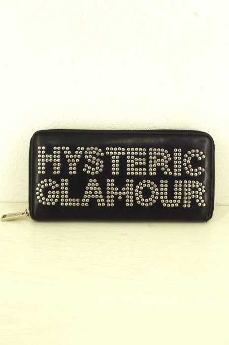 HYSTERIC GLAMOUR （ヒステリックグラマー） スタッズロゴレザーラウンドウォレット メンズ ファッション雑貨