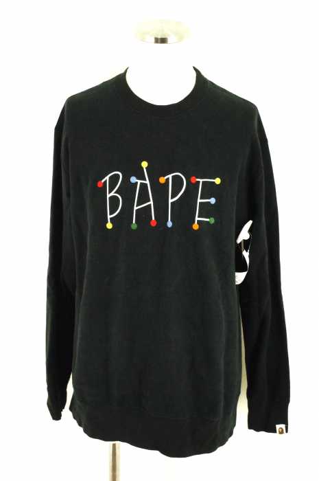 A BATHING APE （アベイシングエイプ） BAPEロゴスウェット　トレーナー メンズ トップス