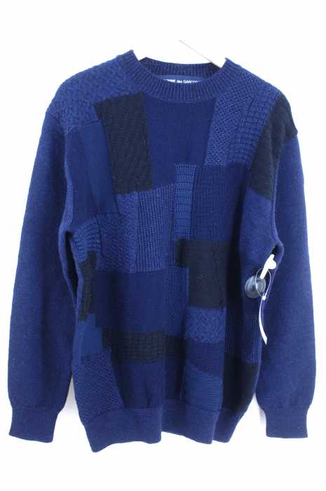 COMME des GARCONS HOMME （コムデギャルソンオム） AD2018  パッチワークモックネックニット メンズ トップス