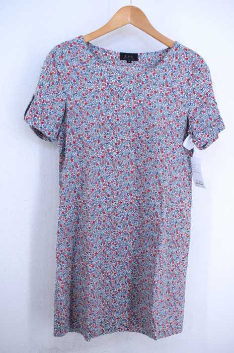 A.P.C. (アーペーセー) 花柄プリント コットンS/Sプルオーバーワンピース レディース ワンピース