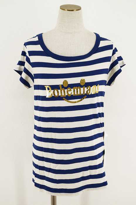 BOHEMIANS (ボヘミアンズ) ロゴプリントボーダーTシャツ レディース トップス