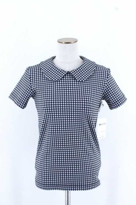 robe de chambre COMME des GARCONS（ローブドシャンブルコムデギャルソン） AD1996 ラウンドカラー半袖ギンガムチェックトップス レディース トップス