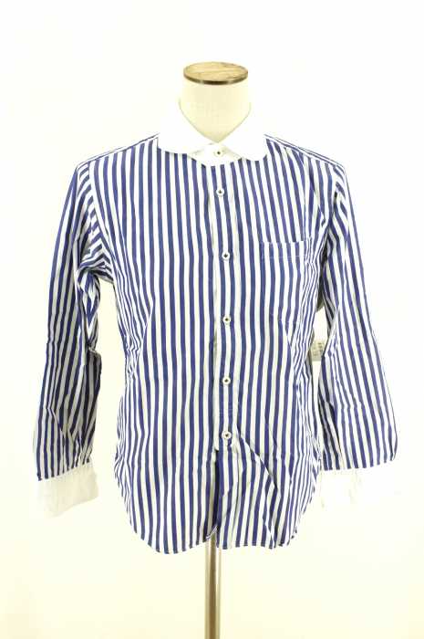 JUNYA WATANABE COMME des GARCONS (ジュンヤワタナベコムデギャルソン) AD2007 ストライプ柄ラウンドカラーシャツ レディース トップス