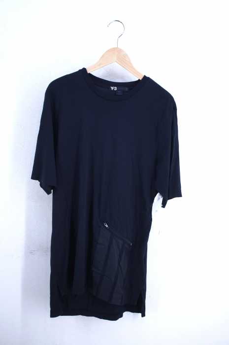 Y-3 (ワイスリー) ポケットデザインサイドスリットTシャツ Zip Pocket T-shirt メンズ トップス