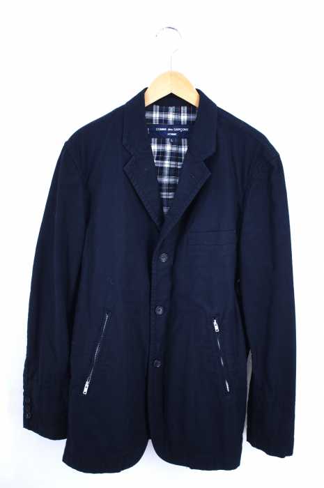 COMME des GARCONS HOMME （コムデギャルソンオム） AD2006 裏地タータンチェックジップポケットステッチ装飾3Bジャケット メンズ アウター
