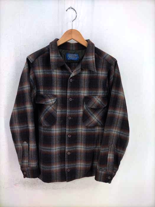 PENDLETON（ペンドルトン） 70S チェック柄 ウールオープンカラーシャツ メンズ トップス