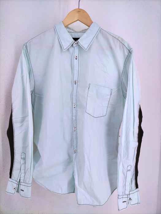 COMME des GARCONS HOMME DEUX（コムデギャルソンオムドゥ） AD2012 13SS スリーブ切替 ステッチデザインシャツ メンズ トップス