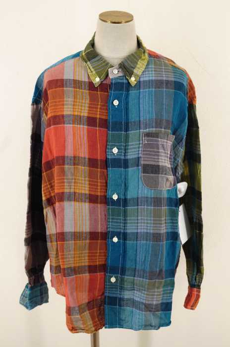 Sanca （サンカ） Crazy Check Big B.D. リネンビッグボタンシャツ メンズ トップス