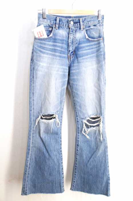 moussy （マウジー） HW CUT OF F FLARE　カットオフフレアデニムパンツ レディース パンツ