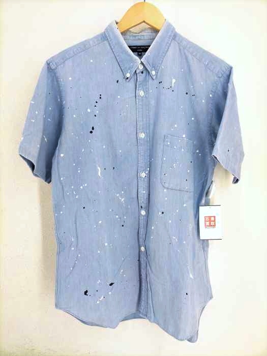 COMME des GARCONS HOMME（コムデギャルソンオム） AD2011 ペンキ加工半袖ボタンダウンシャツ メンズ トップス
