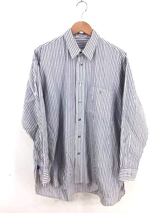 ISSEY MIYAKE COTTON LABEL（イッセイミヤケ コットンレーベル） マチ付 コットンストライプシャツ メンズ トップス