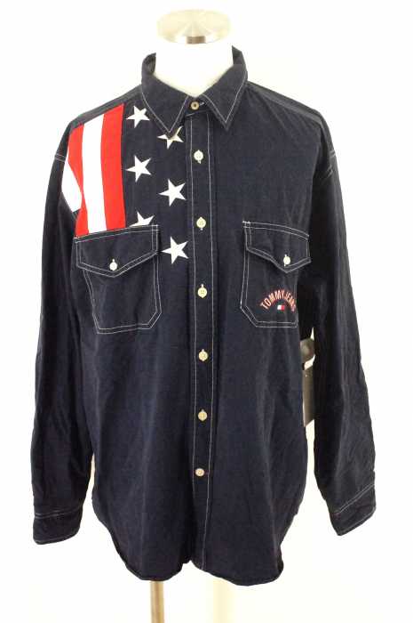 tommy jeans （トミージーンズ） 星条旗デザインボタンシャツ メンズ トップス