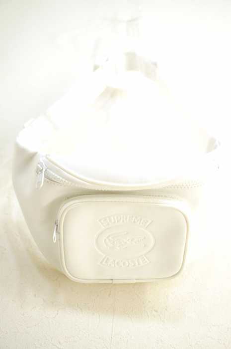supreme×LACOSTE（シュプリームラコステ） 18SS Waist Bag ロゴエンボスレザーウエストバッグ メンズ バッグ