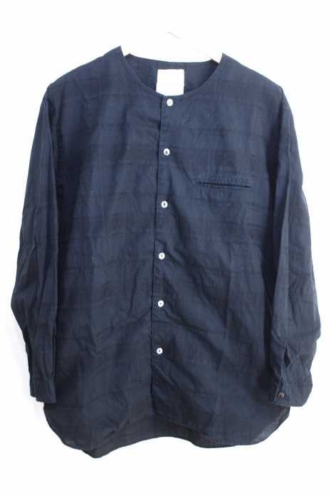STILL BY HAND （スティルバイハンド） クルーネック八分袖シャツ ノーカラー メンズ トップス