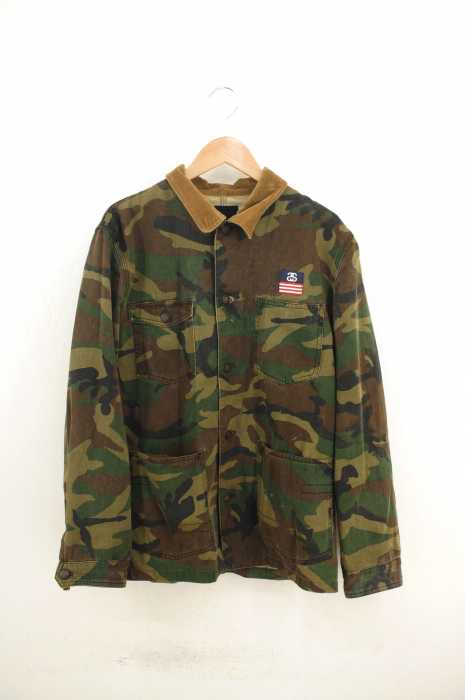 STUSSY （ステューシー） コーデュロイ切替カモフラ柄カバーオール メンズ アウター
