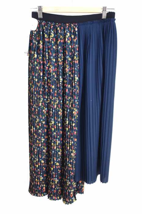 ZARA TRF (ザラティーアールエフ) 花柄切替プリーツロングスカート レディース スカート