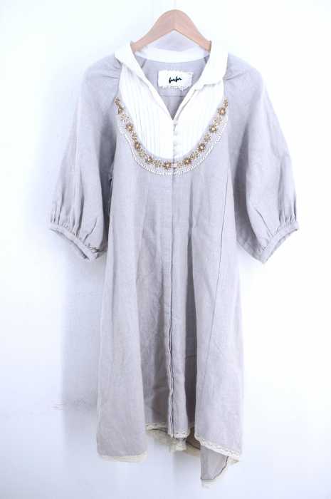 furfur (ファーファー) レース装飾リネンワンピース レディース ワンピース