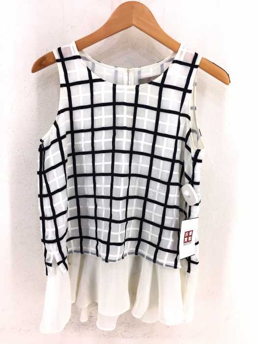 A day in the life UNITED ARROWS（アデイインザライフユナイテッドアローズ） フレア切替チェック柄ノースリーブブラウス レディース トップス