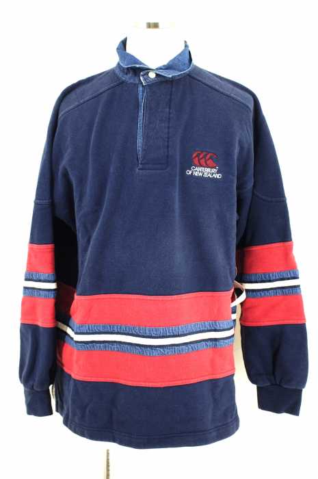 CANTERBURY OF NEW ZEALAND （カンタベリーオブニュージーランド） デニムポロネックボーダー メンズ トップス