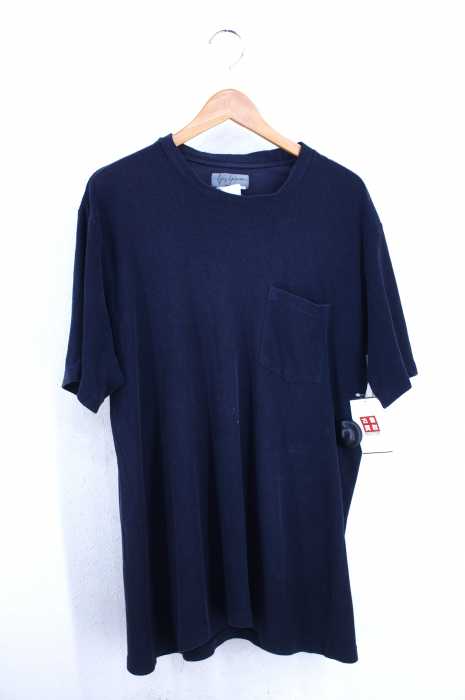 Yohji Yamamoto POUR HOMME (ヨウジヤマモトプールオム) 80s~90s 丸ロゴ パイルクルーネックポケTee メンズ トップス