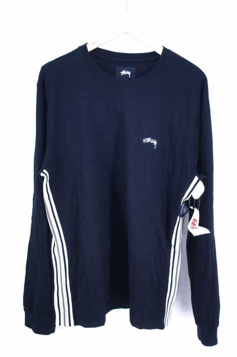 STUSSY (ステューシー) RACER L/SL JERSEY サイドライン クルーネック ロンT メンズ トップス