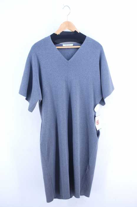 PLAIN PEOPLE （プレインピープル） Vネック半袖ニットワンピース  