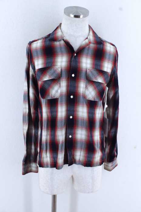 DELUXE CLOTHING （デラックス） チェック柄オープンカラーシャツ メンズ トップス