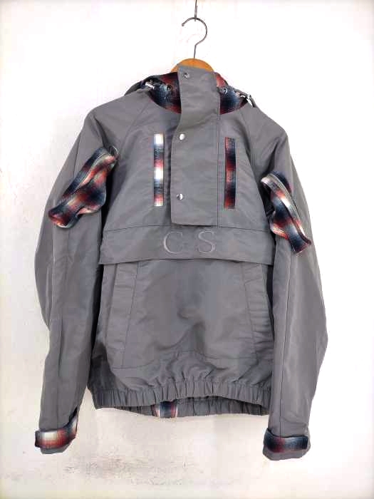 Clumsy Sanction（クラムジーサンクション） 19AW チェック切替プルオーバーフーディーナイロンジャケット メンズ アウター