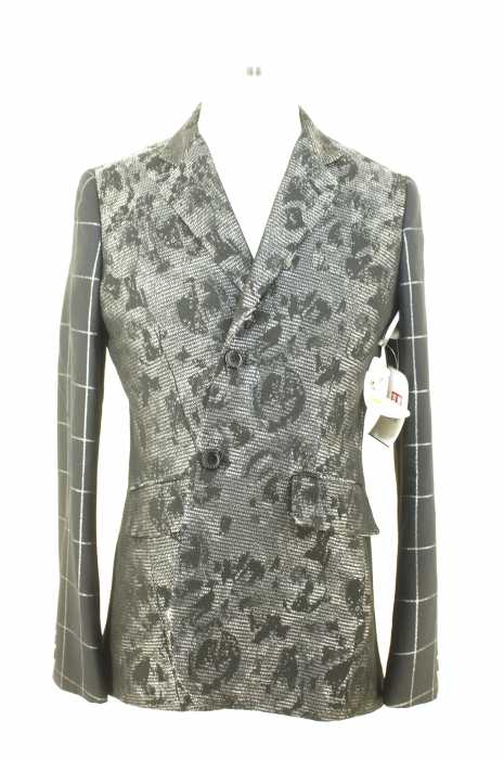 COMME des GARCONS HOMME PLUS （コムデギャルソンオムプリュス） AD2017 レイヤードチェック総柄切替燕尾ジャケット 輸入反拝みジャケット メンズ アウター
