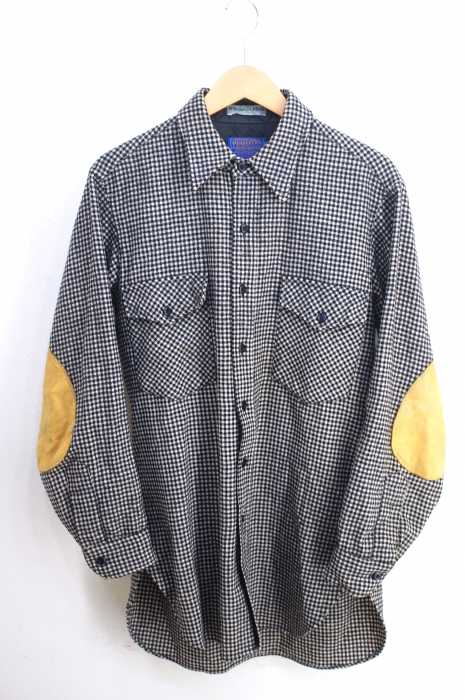 PENDLETON（ペンドルトン） チェック柄ネルシャツ　レザーエルボーパッチ メンズ トップス