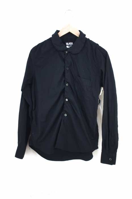 BLACK COMME des GARCONS （ブラックコムデギャルソン） AD2013 ギャザーデザインブラウス コットンギャバシャツ メンズ トップス