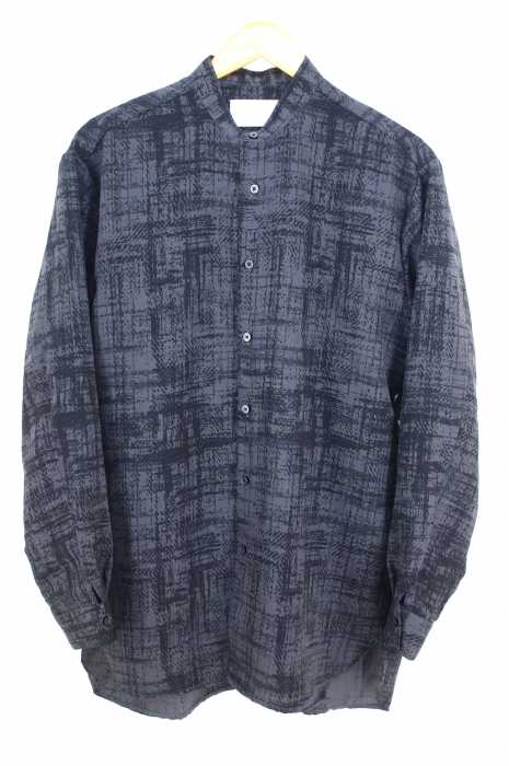STUDIOUS（ステュディオス） 19SS アブストラクトチェックバンドカラーシャツ メンズ トップス