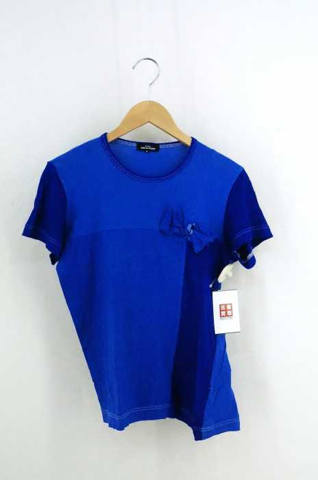 tricot COMME des GARCONS （トリココムデギャルソン） AD2011 インディゴ染めリボン装飾パッチワークTシャツ メンズ トップス