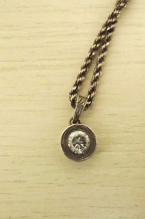 LONO （ロノ） 925シルバー　サークル＆ジルコニア　スクリューチェーンネックレス メンズ アクセサリー