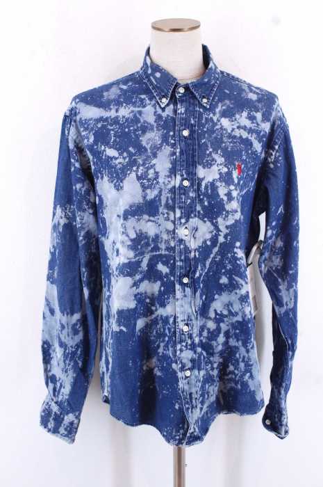 Polo by RALPH LAUREN （ポロバイラルフローレン） ブリーチ加工デニムボタンダウンシャツ レディース トップス