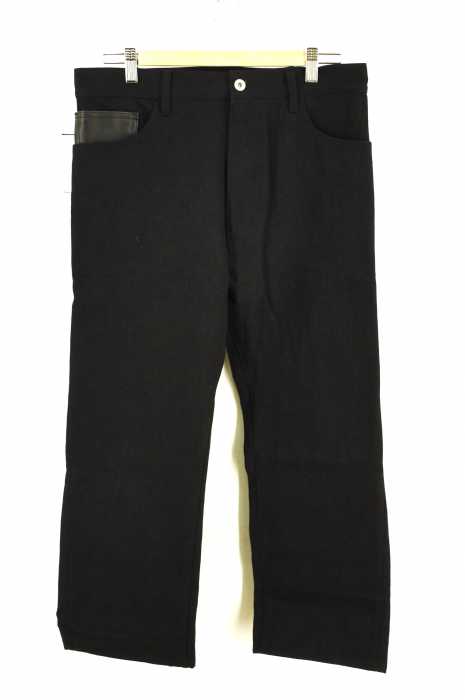 JUNYA WATANABE COMME des GARCONS MAN （ジュンヤワタナベコムデギャルソンマン） 16AW レザー切替ブラックデニムパンツ メンズ パンツ