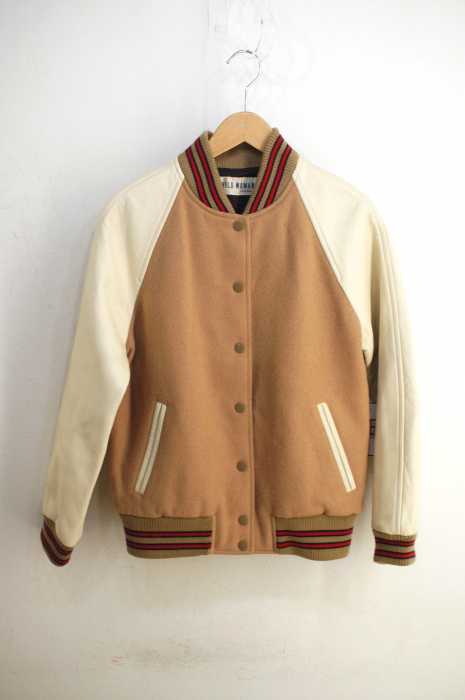 USED古着 (ユーズドフルギ) レザー切替スタジアムジャケット レディース アウター