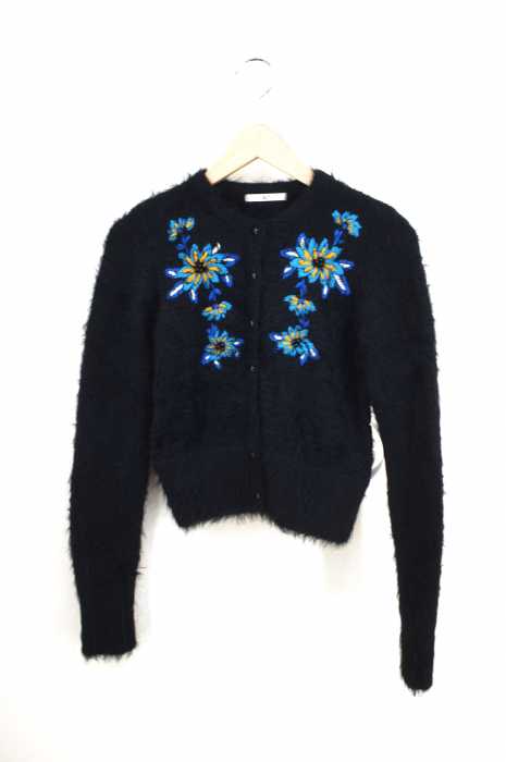 SLY（スライ） FLOWER 刺繍 MG C/D カーディガン レディース トップス
