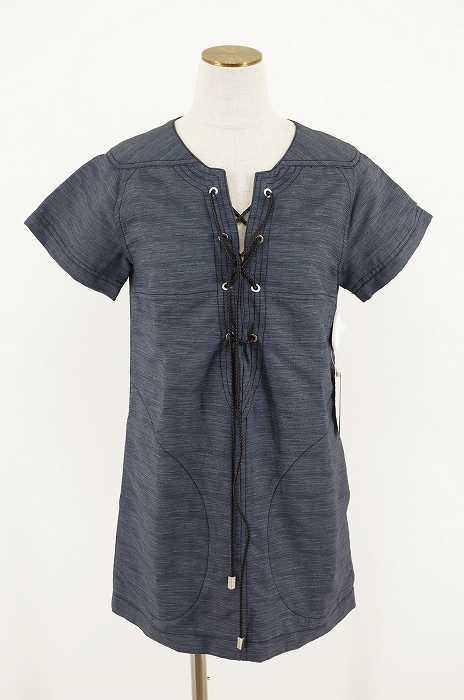 10 Crosby DEREK LAM (テンクロスビーデレクラム) リネン混編み上げワンピース レディース ワンピース
