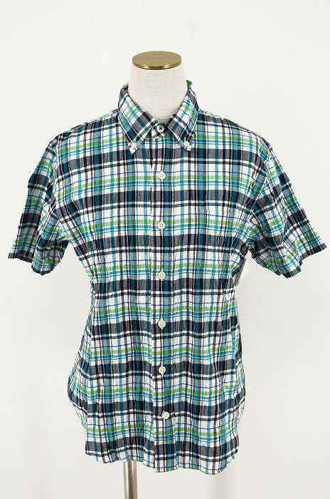 PORTLAND(ポートランド) ストレッチ入ボタンダウンチェック柄シャツ レディース トップス