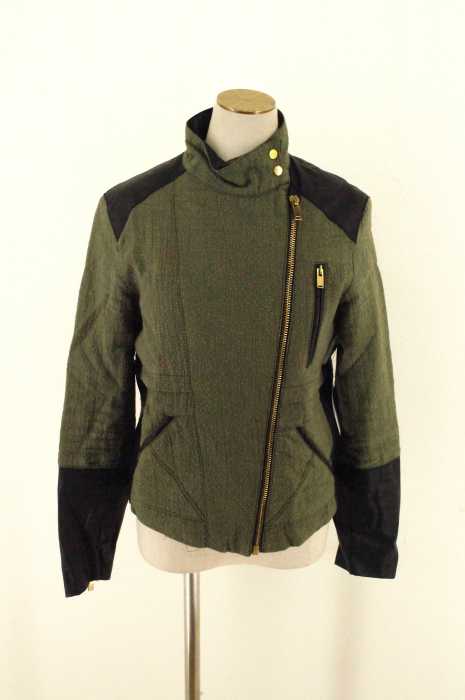 ZARA （ザラ） ファイクレザー切替ライダースジャケット レディース アウター