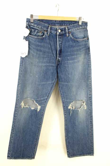 UNUSED (アンユーズド) 12OZ DENIM FIVE POCKETS PANTS (TWO HOLE) ダメージ加工デニムパンツ メンズ パンツ